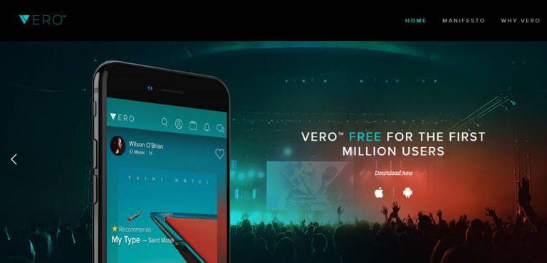 Imagem promocional do Vero no site da empresa.