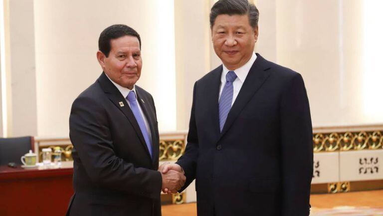O vice Mourão e presidente da China, Xi Jinping.
