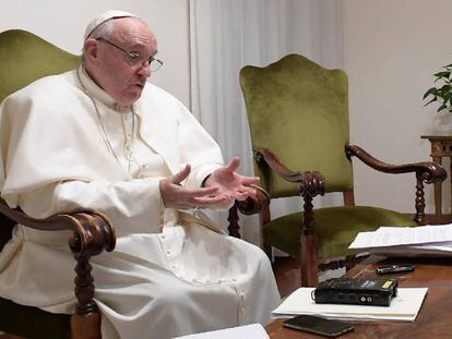 O papa Francisco na sexta-feira, durante a entrevista com este jornal