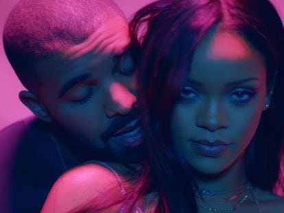 Imagem do videoclipe 'Work' de Rihanna.