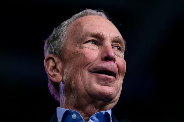Democratic presidential candidate Mike Bloomberg speaks during a campaign rally at the Palm Beach County Convention Center in West Palm Beach, Fla., Tuesday, March 3, 2020. (Matias J. Ocner/Miami Herald via AP)