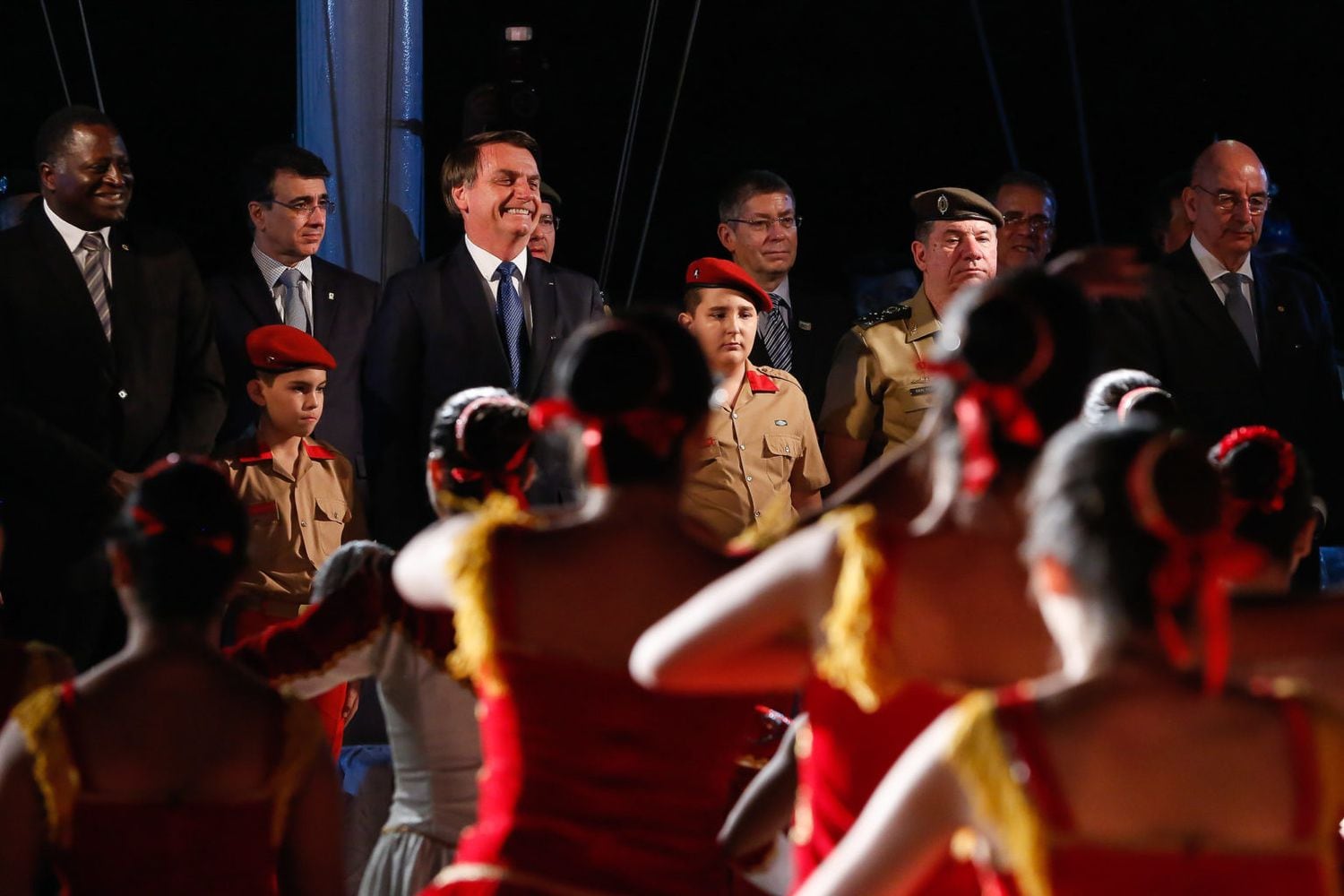 O presidente Jair Bolsonaro durante a comemoração do aniversário de criação do Colégio Militar de Brasília