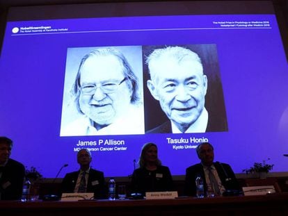 James P. Allison e Tasuku Honjo foram galardoados hoje com o Nobel de Medicina.