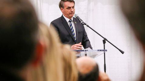 Jair Bolsonaro durante evento em Miami, nos Estados Unidos.