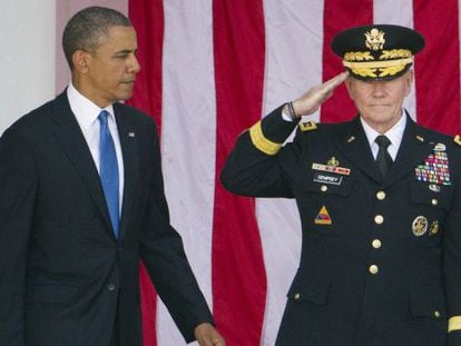 Obama e o chefe do Estado-Maior Conjunto, Martin Dempsey.