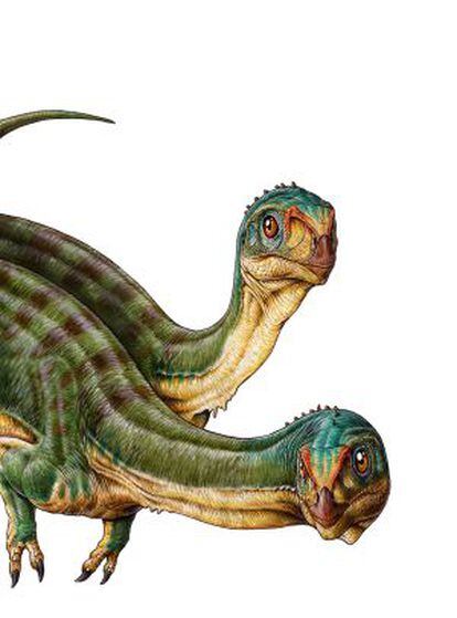 Representação de dois 'Chilesaurus diegosuarezi'