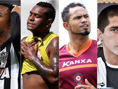 Robinho, Jóbson, Bruno e Danilinho: histórico de violência contra a mulher.