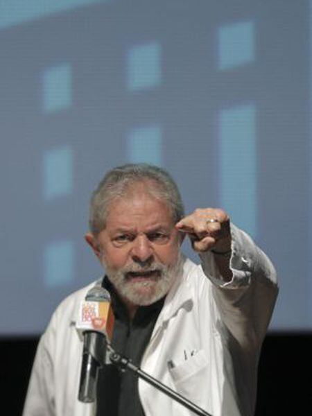 O ex-presidente Lula, neste sábado em São Bernardo do Campo.
