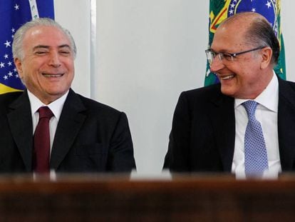 Michel Temer e Geraldo Alckmin, no Planalto, em 2016.