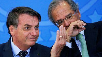 Bolsonaro e Guedes no dia 20 de fevereiro, em Brasília.