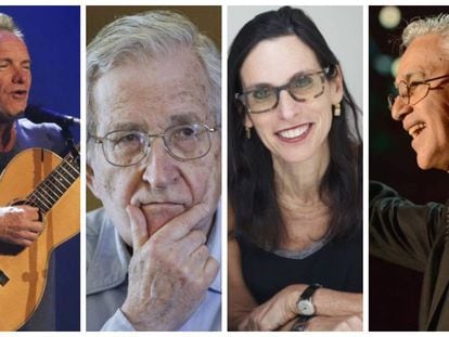Sting, Noam Chomsky, Lilia Schwarcz e Caetano Veloso, nomes que assinam manifesto contra o Governo Bolsonaro.