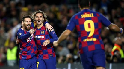 Messi, Griezmann e Suárez fizeram os gols da vitória.