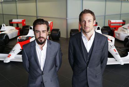 Alonso e Button na apresentação da McLaren.
