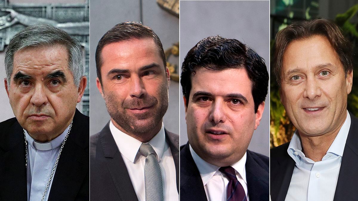 Giovanni Angelo Becciu, René Brülhart, Tommaso di Ruzza, Raffaele Mincione, acusados no julgamento que começa nesta terça-feira.