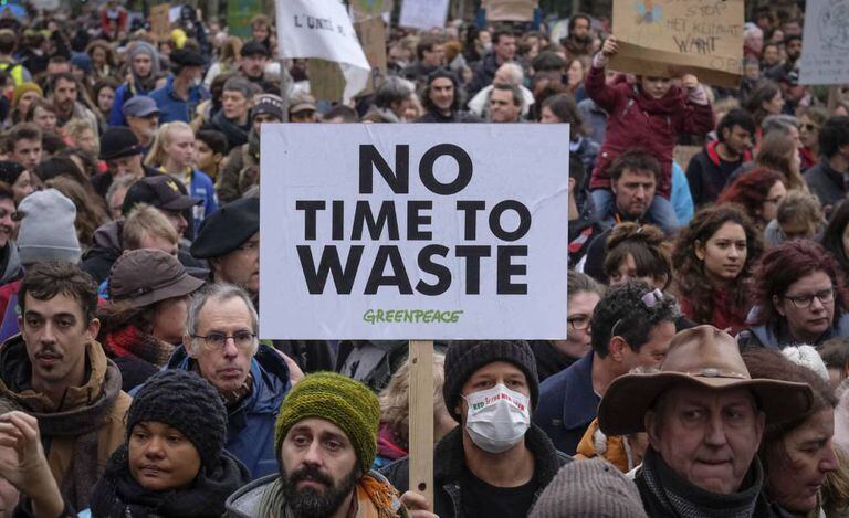Manifestação em Bruxelas, domingo passado, contra a mudança climática.