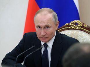 O presidente russo, Vladimir Putin, durante reunião em Moscou.