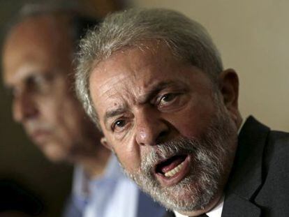 O ex-presidente Luiz Inácio Lula da Silva, durante uma entrevista coletiva após uma reunião com o governador do Rio de Janeiro, Luiz Fernando Pezão, em 3 de dezembro.
