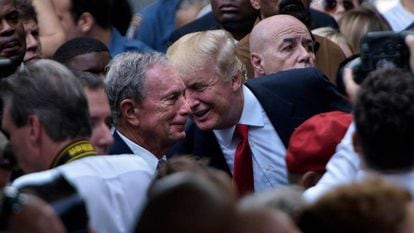 Michael Bloomberg e Donald Trump em uma imagem de arquivo de 2016.