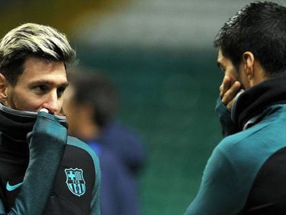 Messi e Suárez voltam ao Barça contra o Celtic.