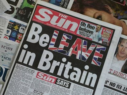 Capa de 14 de junho do jornal ‘The Sun’, o mais vendido do Reino Unido.