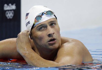 O norte-americano Ryan Lochte nos Jogos Olímpicos de Rio.