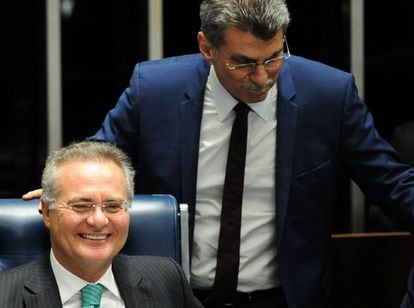 Renan e Jucá no Senado.