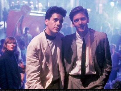 Robert Downey Jr. (recém-chegado à maioridade) e Andrew McCarthy em ‘Abaixo de Zero’ (1987), adaptação do romance homônimo de Bret Easton Ellis.