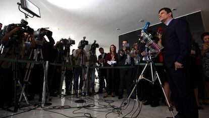 O ministro Moro em entrevista no Palácio do Planalto.