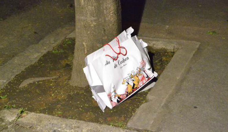 Sacola onde foi encontrado o bebê, no bairro paulistano de Higienópolis.