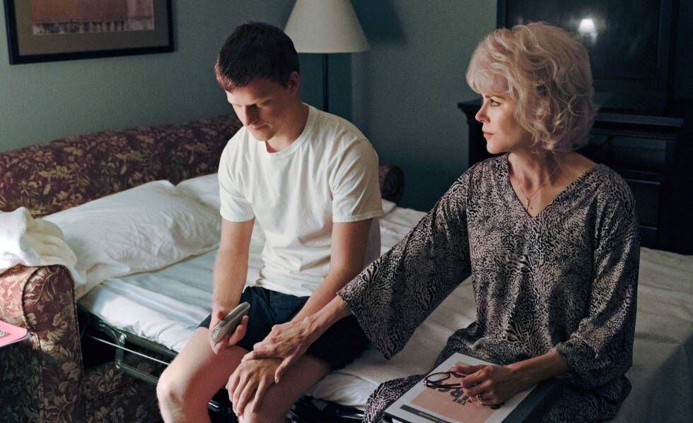 Nicole Kidman e Lucas Hedges em uma cena de ‘Boy Erased’