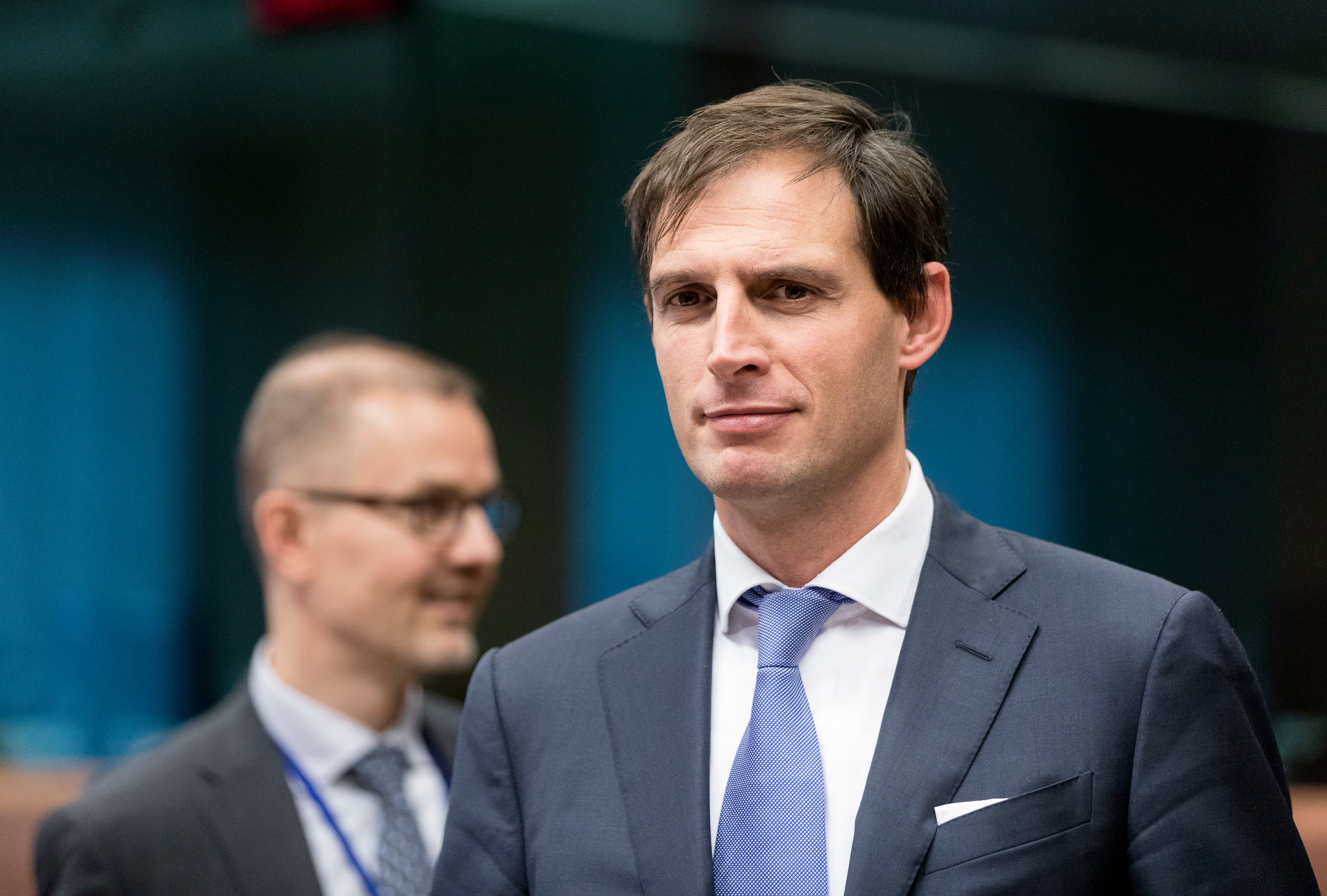 O ministro das finanças holandês, Wople Hoekstra, em uma reunião da Zona do Euro em 2017.