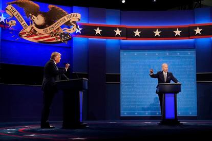 Donald Trump e Joe Biden no primeiro debate.
