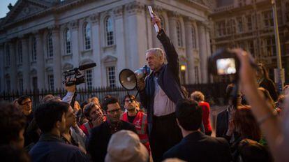 Jeremy Corbyn, em um ato em Cambridge.