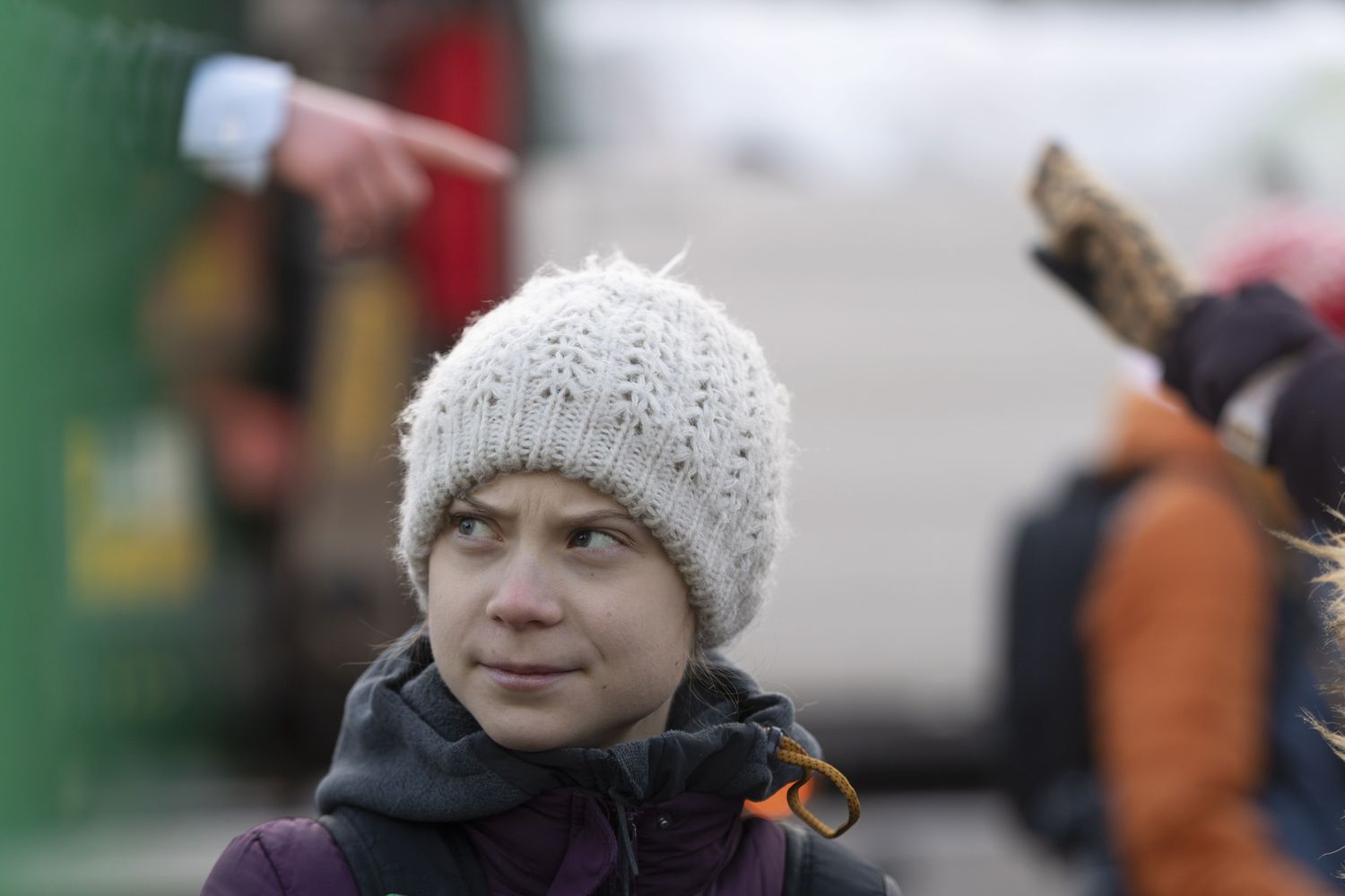 A ativista sueca Greta Thunberg durante protesto contra a mudança climática em Estocolmo, no dia 14 de fevereiro.