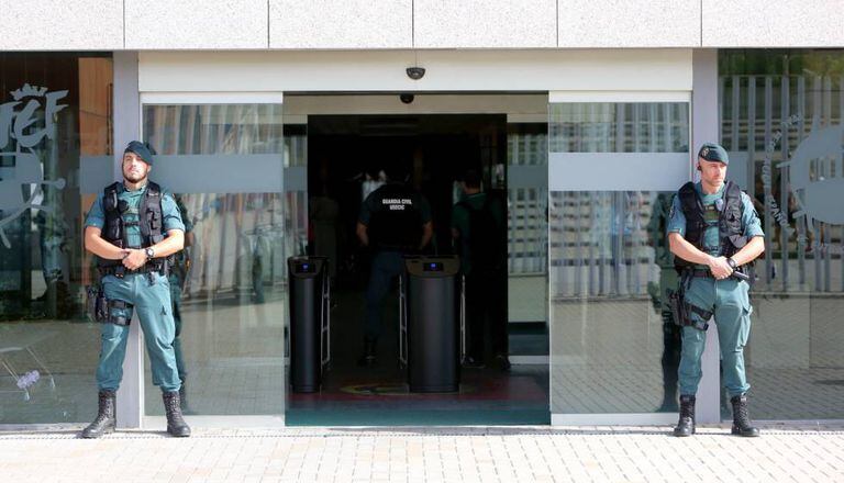 Batida na sede da Federação Espanhola de Futebol, em Las Rozas.