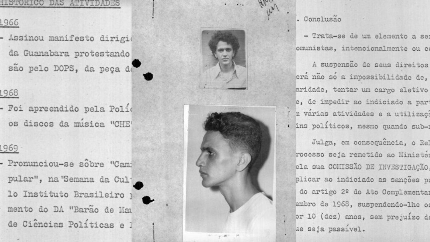 Trechos da investigação contra Caetano Veloso na ditadura militar.