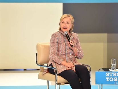 Clinton participa de evento de campanha.