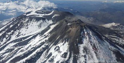 O vulcão Nevados de Chillán.