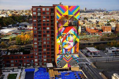 Grafite feito pelo brasileiro em Nova Jersey, nos Estados Unidos recém finalizado.