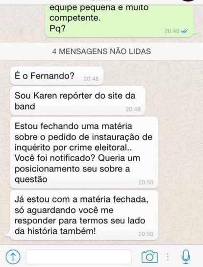 Diálogo entre Tatiane Carvalho e repórter, que pensava estar conversando com Holiday.