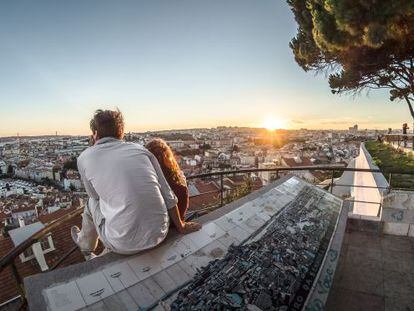 Lisboa vista do mirante de Nossa Senhora do Monte.