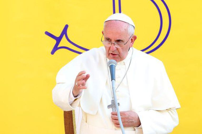 O papa Francisco em missa neste domingo.