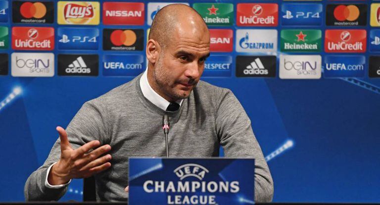 Guardiola, em coletiva de imprensa.
