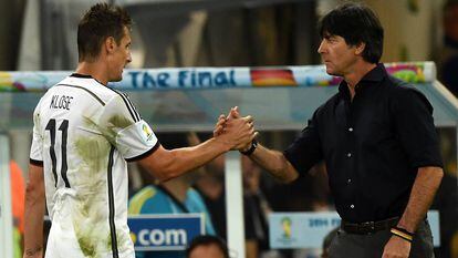 Klose e Loew, no final do Brasil 2014 ante Argentina.