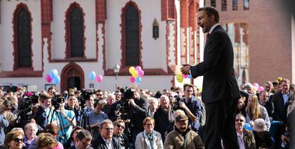 O líder do FDP alemão, Christian Lindner, em um ato em Frankfurt.