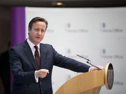 O primeiro-ministro britânico David Cameron, nesta quinta-feira em Londres.