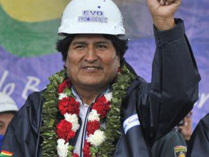 Evo Morales na inauguração de uma usina termoelétrica em Yacuiba, em 27 de setembro.