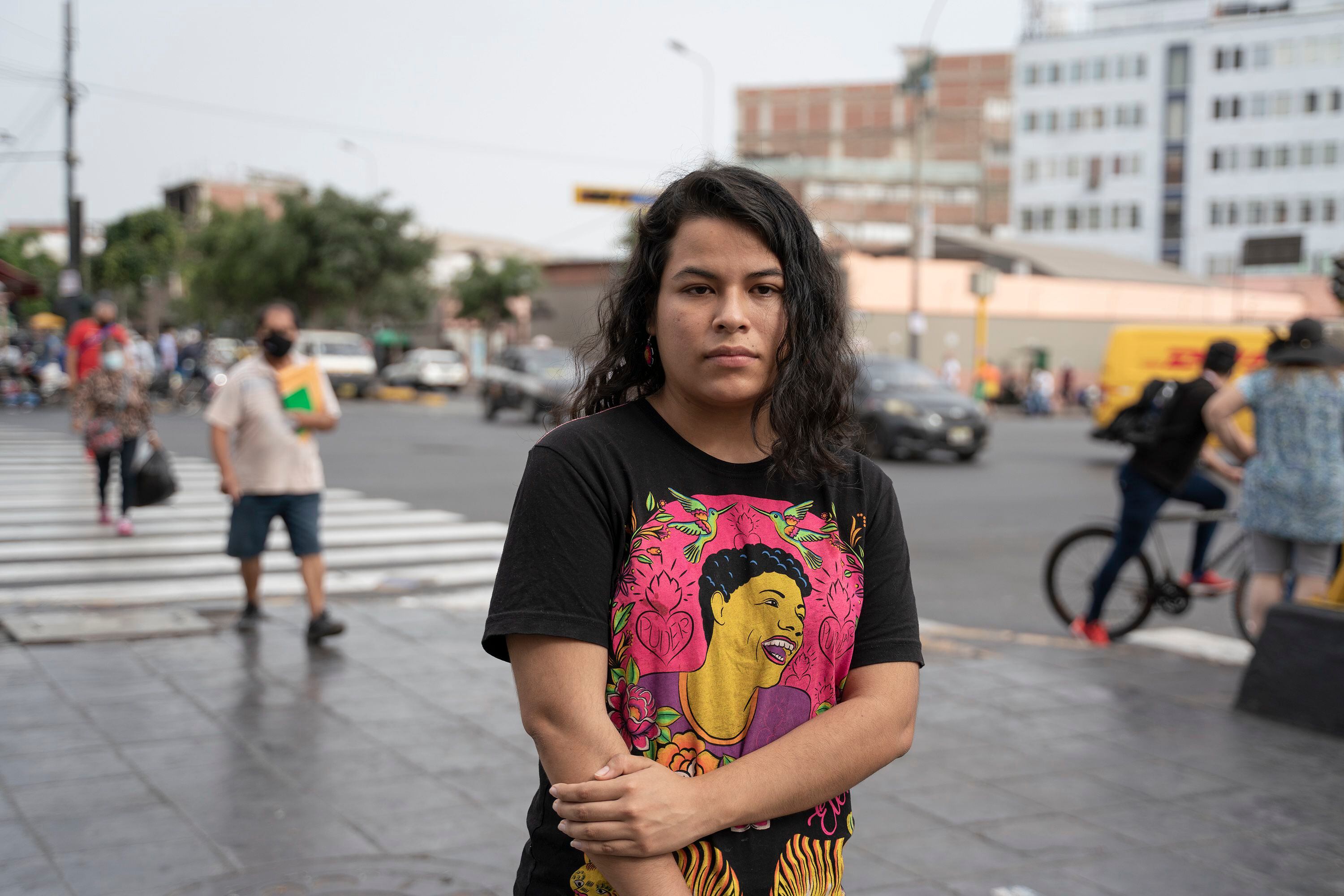 Desiree Huaranga, no centro de Lima onde ocorreram os protestos de novembro.
