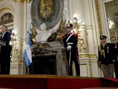 O presidente Mauricio Macri, em coletiva na Casa Rosada, em 19 de dezembro