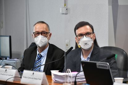 Beneficiário da Prevent Senior Tadeu Frederico Andrade e o médico Walter Correa de Souza Netto depõem na CPI da Pandemia, nesta quinta-feira.